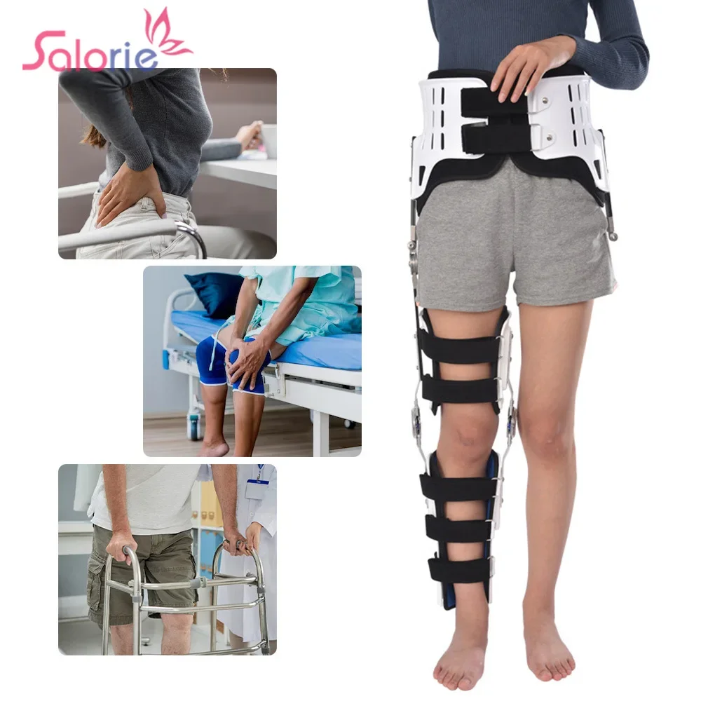 Adjustable Hip Knee Ankle Foot Orthosis Fixed Brace Orthopedic Support for Leg Hip Thigh Femoral Fracture Lower Limb Paralysis