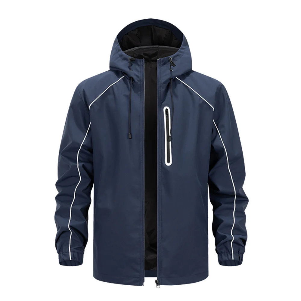 

Уличная мужская функциональная светоотражающая куртка, водонепроницаемая куртка с капюшоном, новинка 2025, осенняя мода, ветрозащитное пальто для пешего туризма, мужское пальто