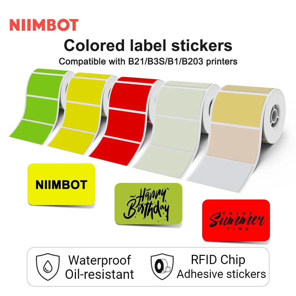 

NIIMBOT B21/B203/B3S Label Machine Printing Paper Self Adhesive Label Waterproof Oil Resistant Tear Resistant Label