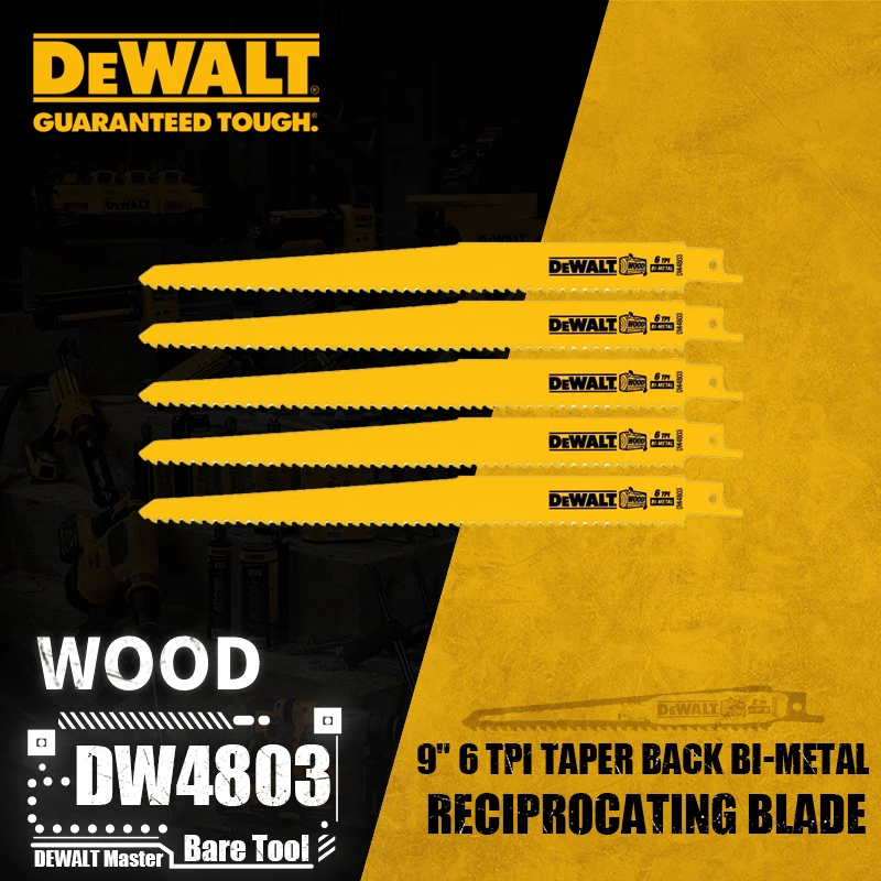 DEWALT Straight Back Wood Cutting Bi-Metal Reciprocating Saw Blades 2X Long Life For DCS369 DCS367 DCS389 Power Tool Accessories