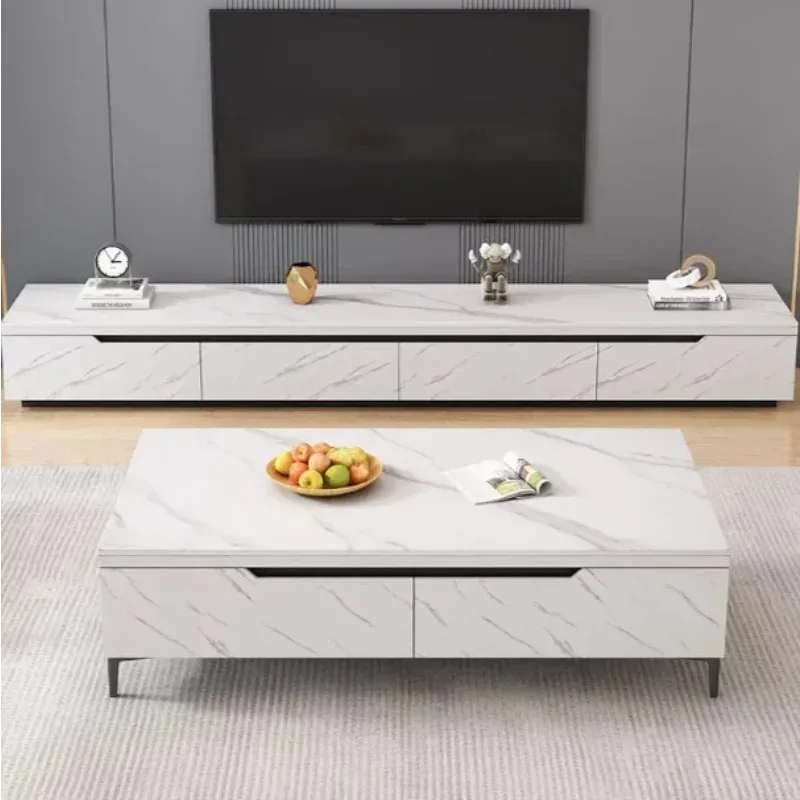 Luxury TV Unit Cabinet Modern TV Cabinet and Coffee Table with Living Room Furniture Drawer