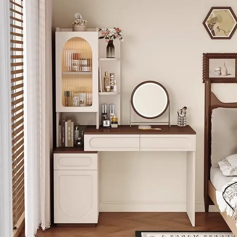 Modern Foldable White Makeup Vanities Table Set Smart Mirror Slate Top Dressing Desk Wooden Bedroom Furniture Living Room
