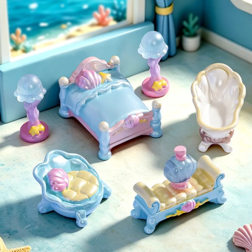 4/6/10pcs Cute Mermaid Figurines Miniature Landscape Ocean-Themed Furniture Small Ornaments Aquarium Fish Tank DIY Decoration