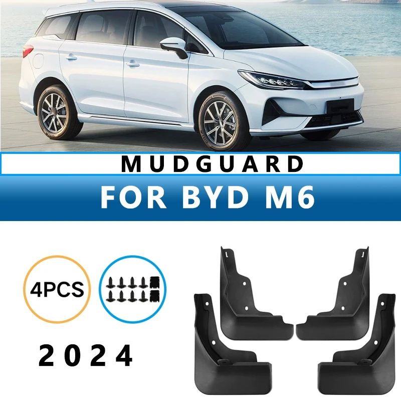 

Mud Flaps Fit for BYD M6 2024 Mudguards Tire Fenders Splash Proof Accessories Wheel Guards 4ps