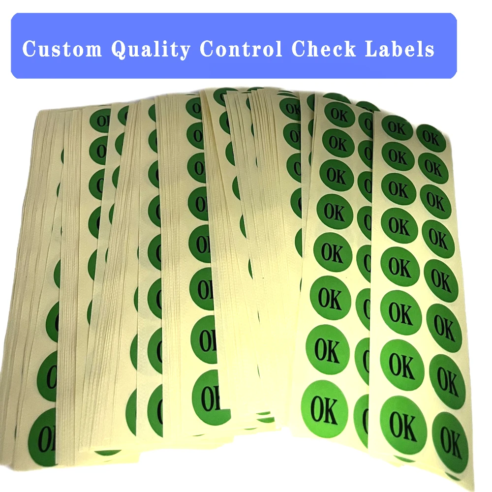 

Custom OK Sticker Green Round Quality Control Check Labels 500PCS Pass Approval Strong Adhesive Chunhui Brand Label Stickers