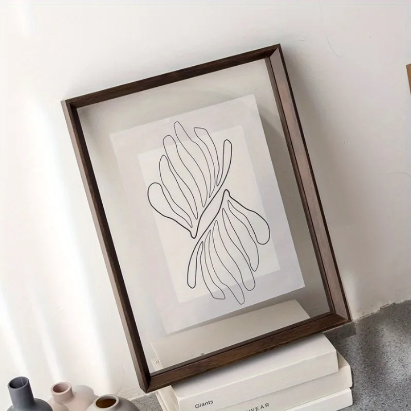 Double-sided Transparent Photo Frame Stand Mounted Display Leaves Embossed Specimens Hanging Wall Home Decor Items