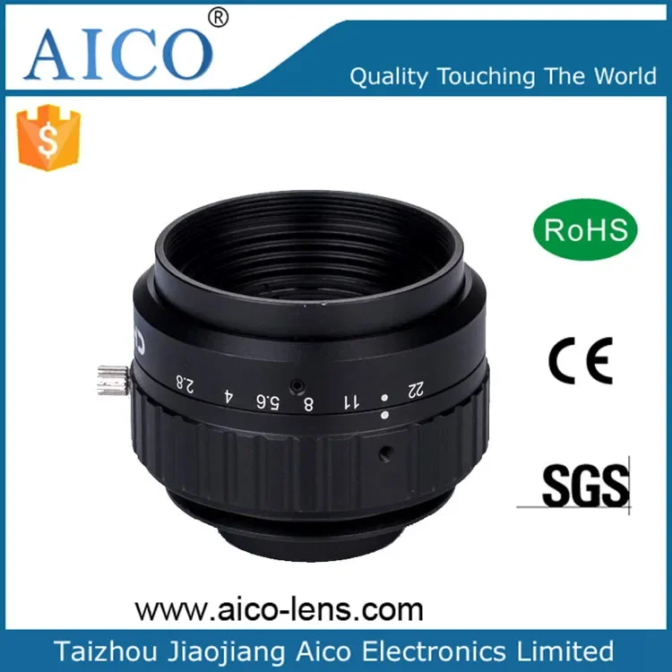 Lensa Kamera Compact Line Scan 40mm, Ukuran Gambar 43.2mm, F2.8, 4k7u, 0.1X, M37xP0.75, V-mount