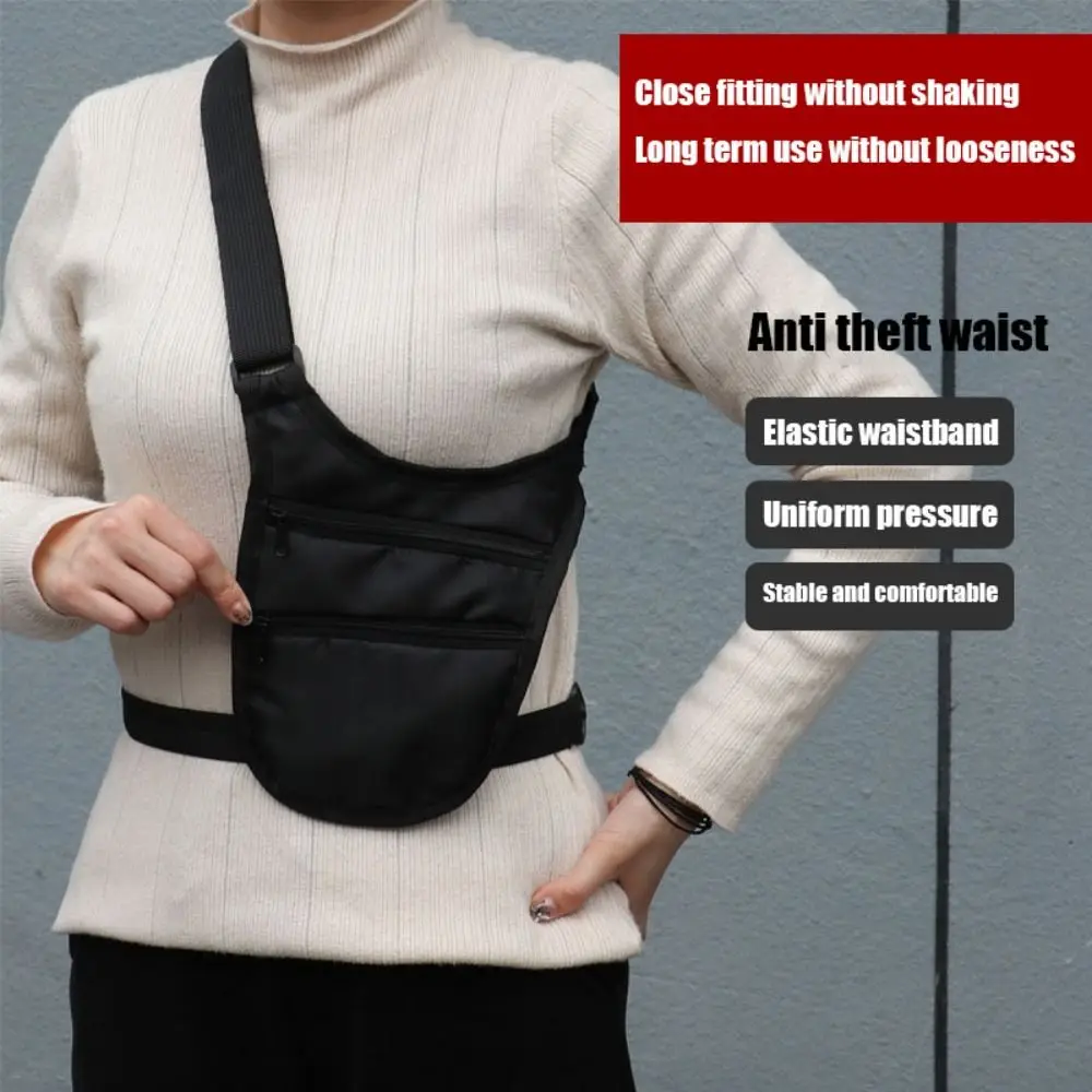 Security Invisible Travel Waist Packs Multiple pockets Adjustable strap Anti theft waist bag terylene Breathable fabric