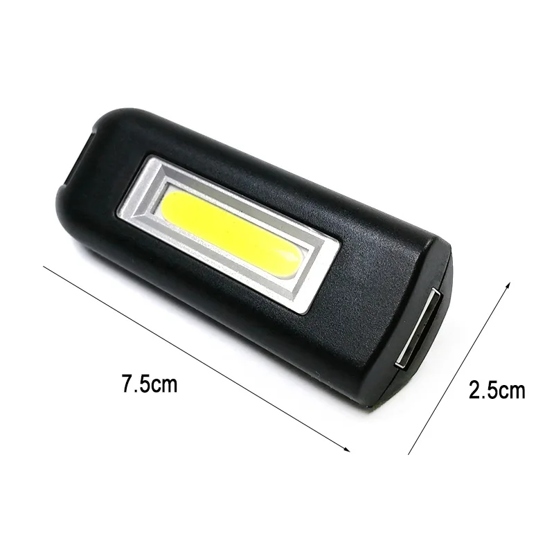 Imagem -02 - Mini Cob Led Keychain Lanterna Carregamento Usb Iluminação Portátil de Emergência Chaveiro Flash Light Lamp Lanterna de Bolso