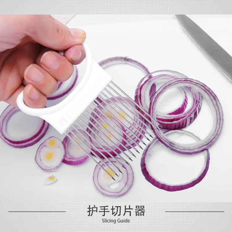 Stainless Steel Onion Needle Fork Vegetable Fruit Slicer Tomato Cutter Cutting Holder Cuisine Kitchen Accessorie Tools Gadgets