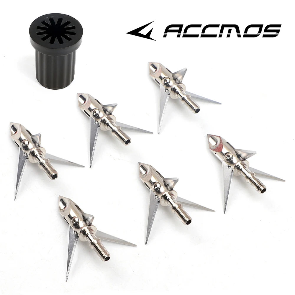 3/6/12Pcs Archery Broadhead Arrowhead 3 Blades Stainless Steel Hunting Arrow Points Tips 100gn With Wrench