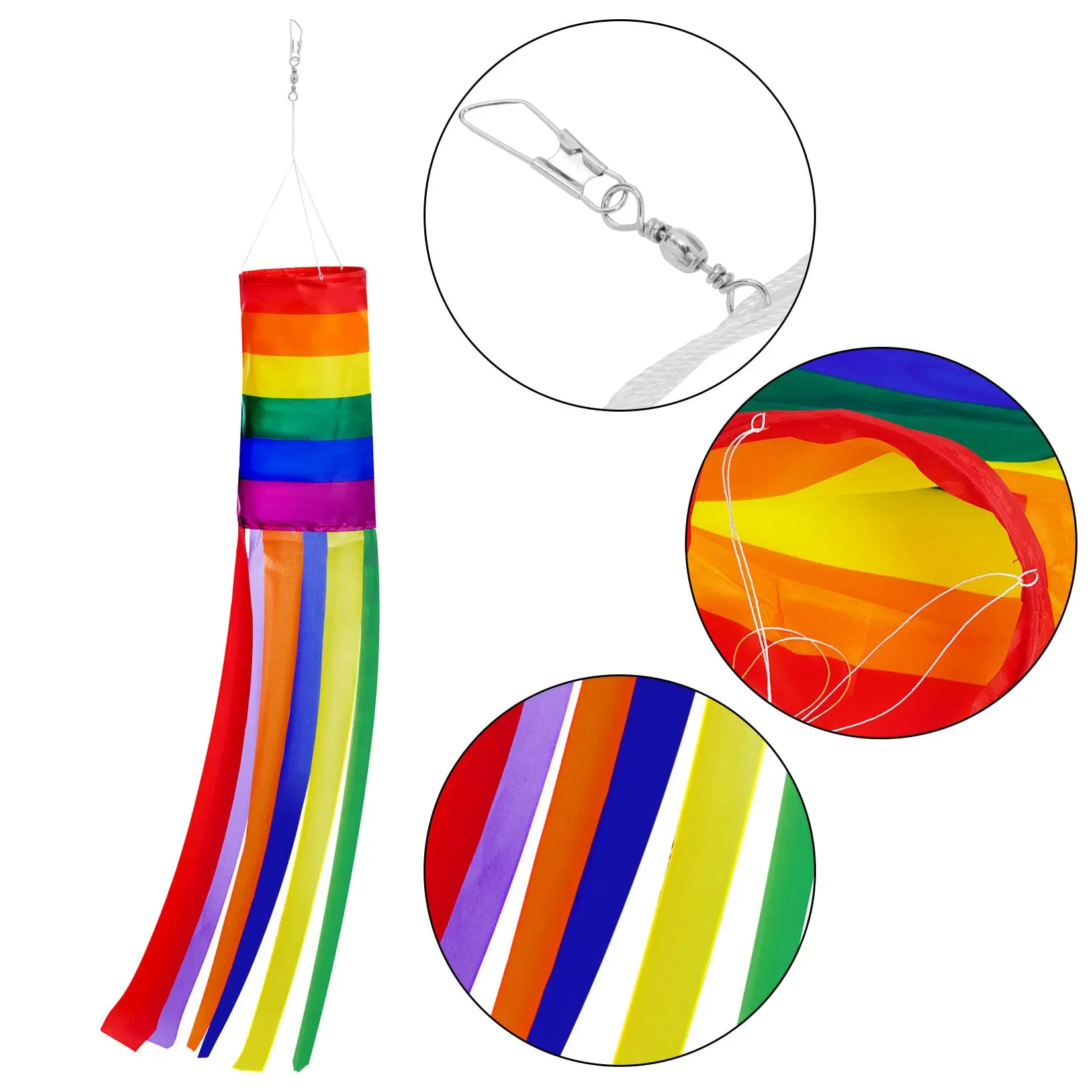 Fast Delivery 100% Polyester Gay Pride LGBTQ Rainbow Wind Sock For Home Decoration