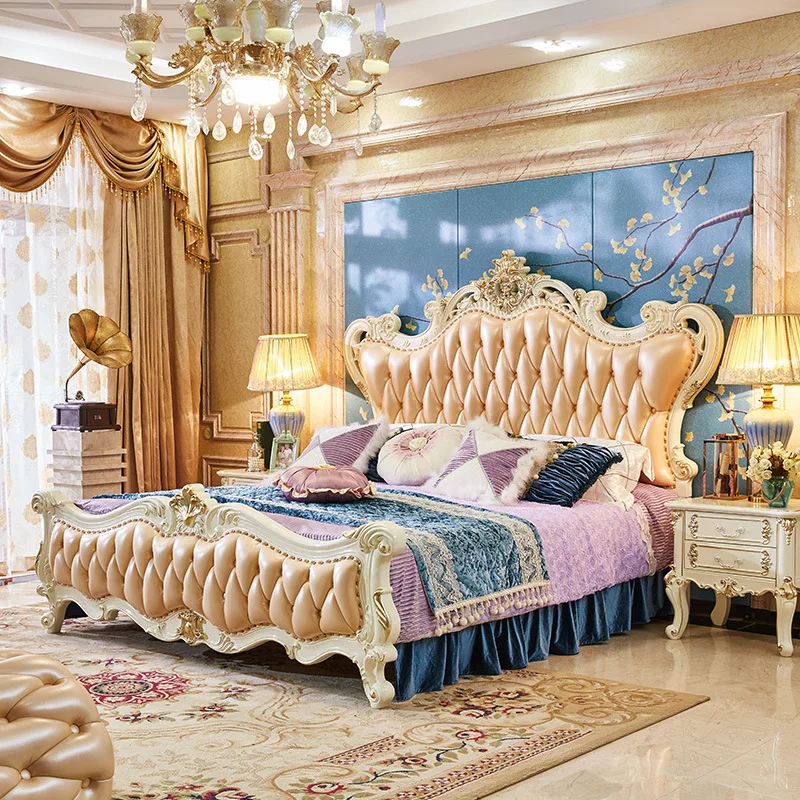 لينة رخيصة السرير لهجة الفاخرة الشمال تصميم الديكور الحديثة النمط الصيني غرفة نوم السرير النوم كاماس دي كاسال ديكور المنزل