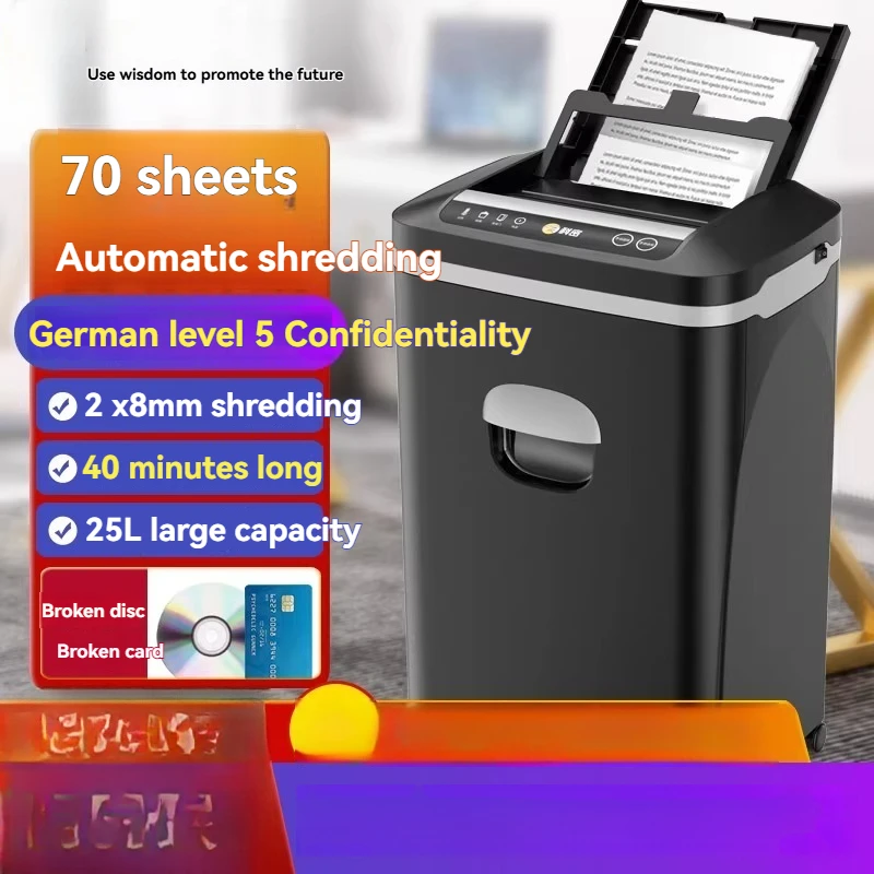 Z-700 25L 2*8mm Commercial High-power Office Specific Shredder for Shredding Cards, Book Nails Documents, Electric Shredder