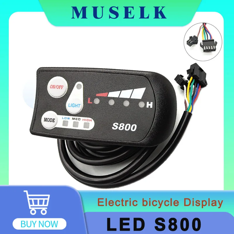 Electric Bicycle Smart Display LED S800 Display 36V/48V Suitable for Electric Bicycle Modification Kit Accessories