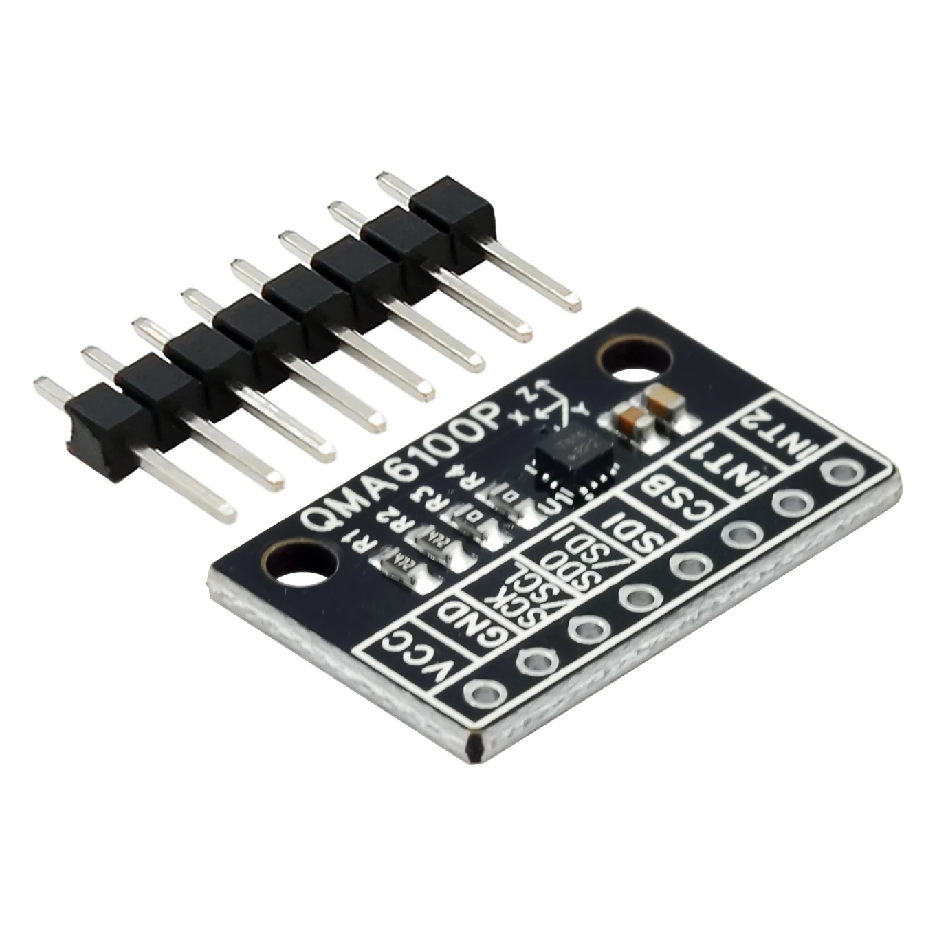 QMA6100P triaxial gravity acceleration module test board IIC SPI hardware metering step