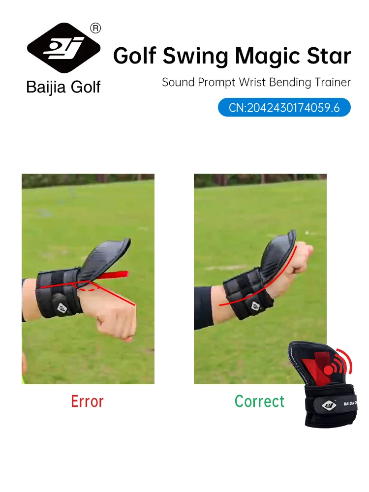 BaiJia Golf Chipping Wrist Angle Corrector Golf Swing Training Aid Hold Wrist Brace Band Trainer Corrector for All Golfers