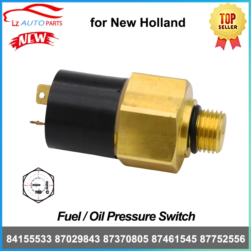 New Fuel Oil Pressure Switch 84155533 for New Holland 2P Normally Open 1/4-18NPT Replaces # 87029843 87370805 87461545 87752556
