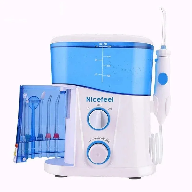 

Portable Irrigator With UV Disinfection Function For Clean Teeth Improve Gum Circulation 7 Nozzle Adjustable Water Jet