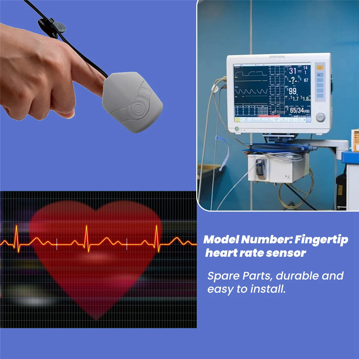 カーディオフィットネス用心拍数モニター、シリコンフィンガークリップ、指先センサー、変動モニター