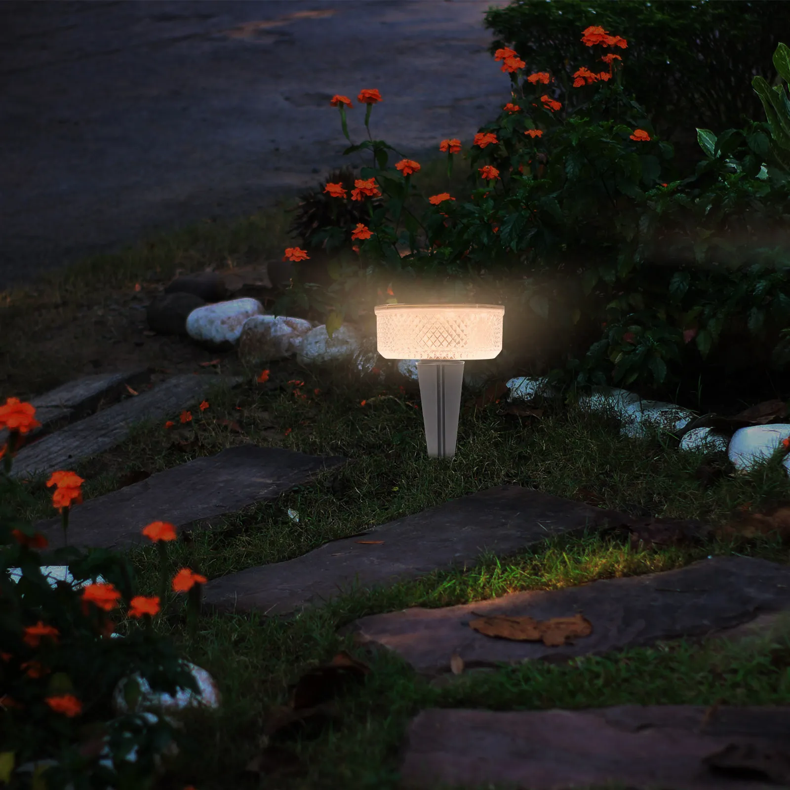 

6 светодиодных садовых светильников для дорожек, уличные водонепроницаемые декоративные солнечные фонари для двора и парка