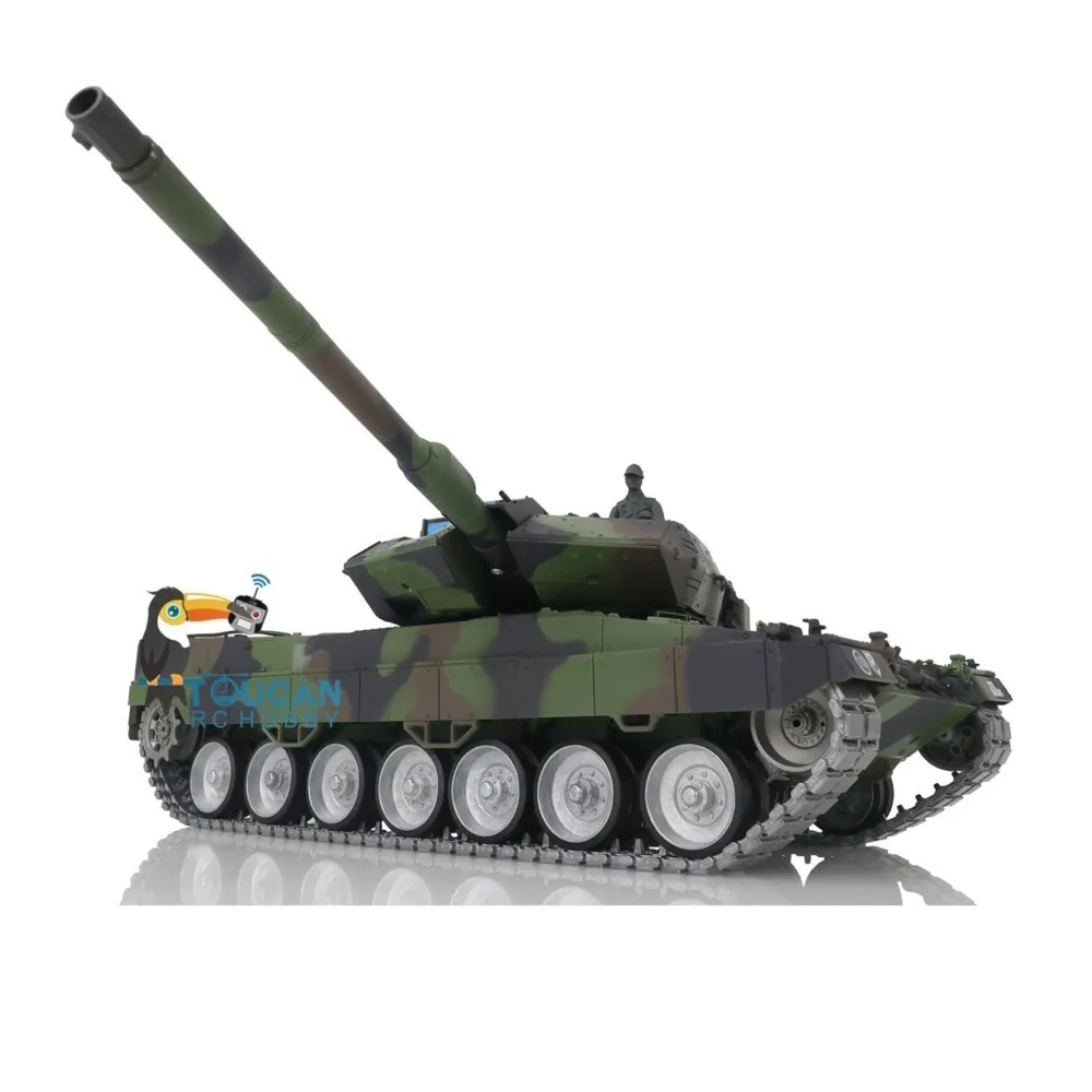 1/16 HENG LONG 7.0 Char d'assaut Leopard2A6 RC personnalisé 3889 Chenilles métalliques FPV Recul Télécommande Modèle de char Jouets Cadeau Voiture TH17595