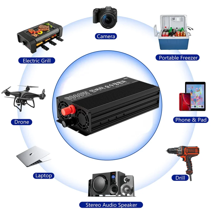 인버터순수정현파 한국형6000w 차량인버터 차량용 220v 차량용 전원 변환기 12v 컨버터 인버터 5000w 한국형 소형인버터