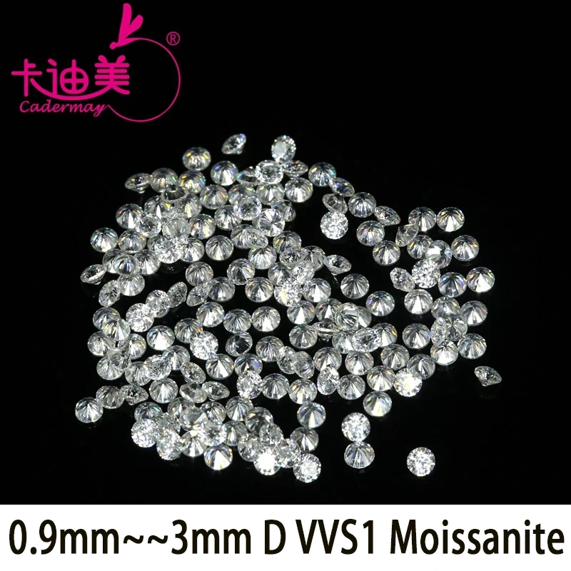 

CADERMAY маленький размер 0,9 мм-3,0 мм белый цвет Melee D VVS муассанит свободные камни с сертификатом для изготовления ювелирных изделий своими руками