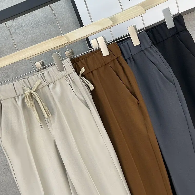 Men's Clothing Smart Casual Ankle-Length Trousers Non-Woven Lightweight Comfortable Office Dress Pants for Spring Autumn Pants