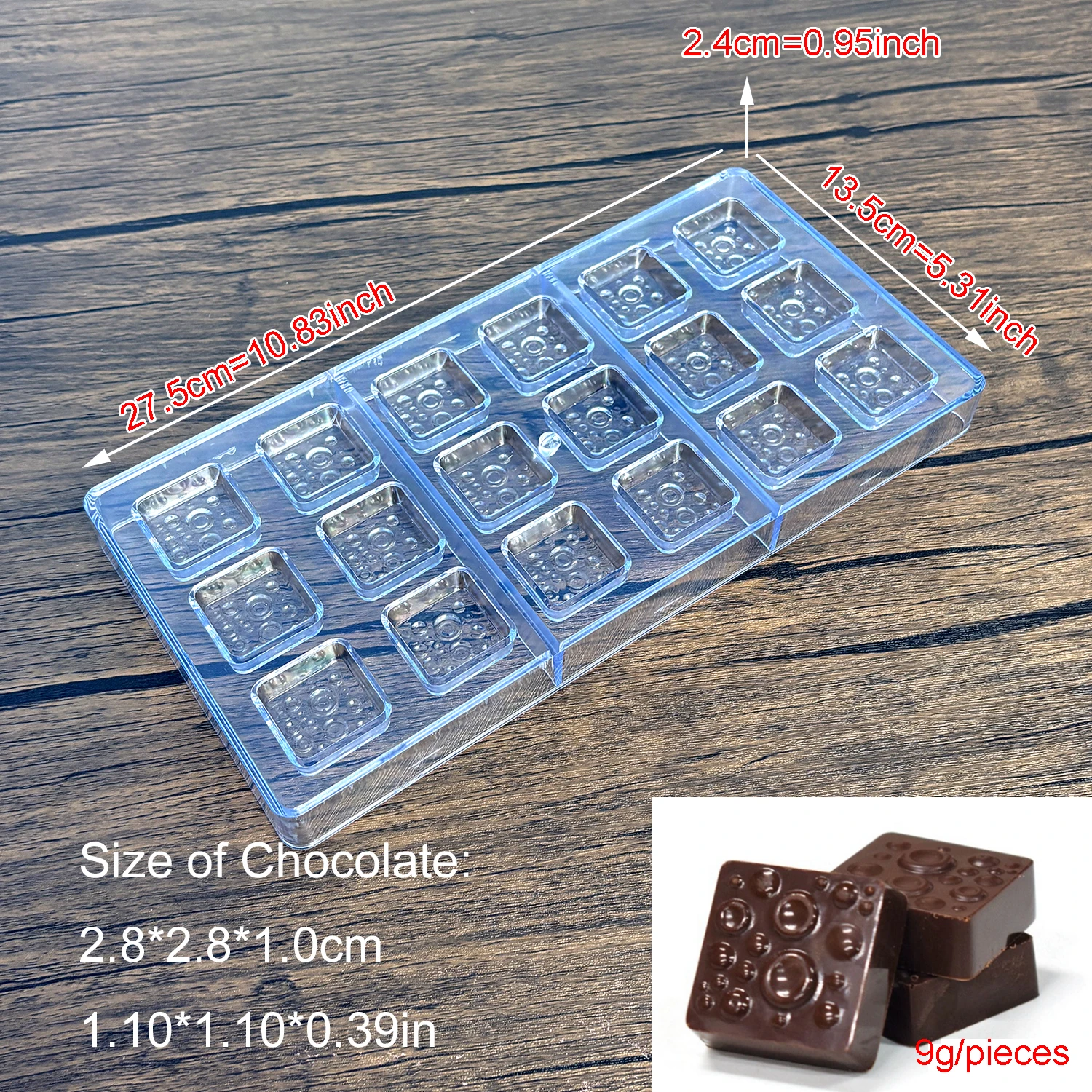 1Pcs Plastic Raindrop Block Chocolate Mold, Beginner Friendly Candy & Bonbon Baking Mould
