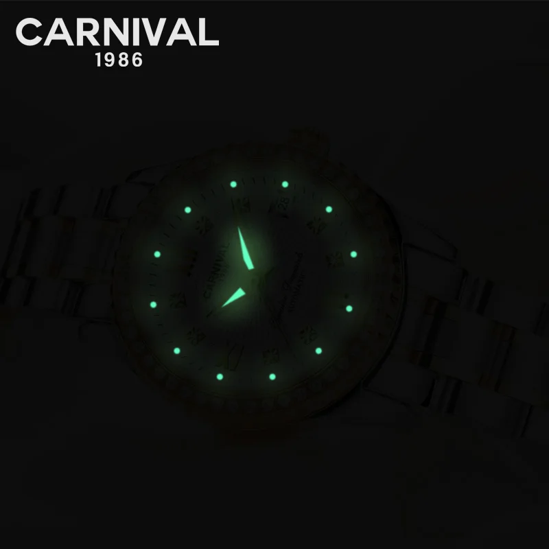 Reloj Mujer CARNIVAL Mechanical Watch for Women Brand Luxury Automatic Wrist Watch Sapphire Waterproof Luminous Relogio Feminino