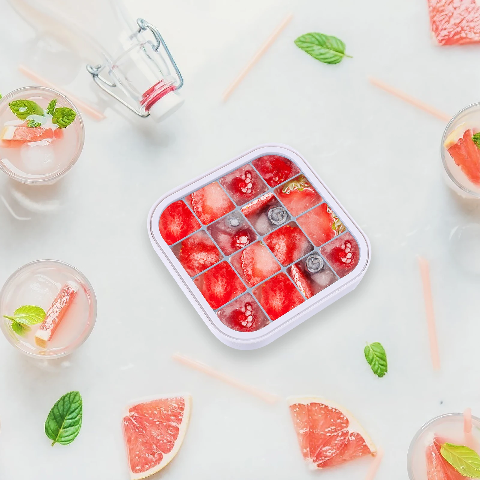 

Mold Silicone Multi-Grid Making Trays With Lid Maker Cube Trays Making Supplies Ice Cube Box Fridge Ice Mold Kitchen