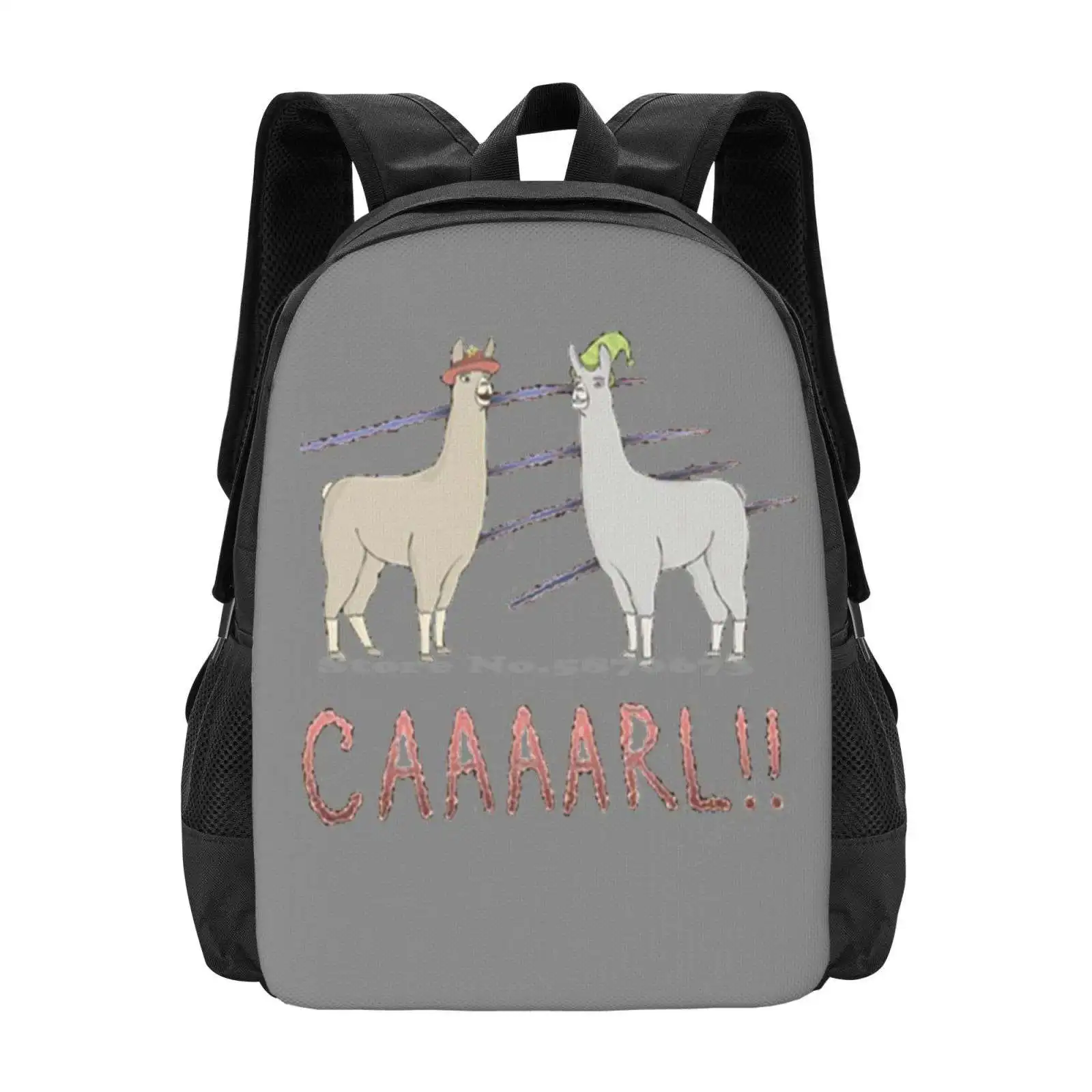 Llamas With Hats-Carl! Hot Sale Backpack Fashion Bags Llamas With Hats Carl Paul Secret Agent Bob Film Cow Drowning Raft