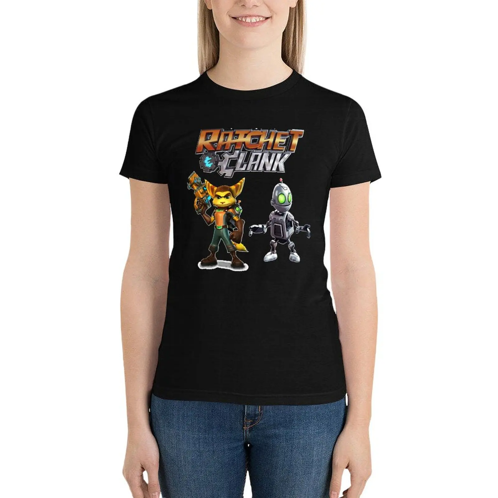 Ratchet and Clank T-Shirt summer top cute clothes Women tops