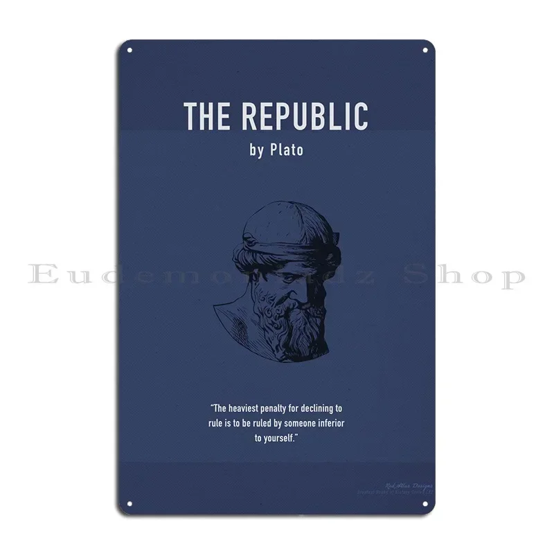 The Republic By Plato Art Metal Sign Designing Classic Cinema Wall Plaque Living Room Tin Sign Poster