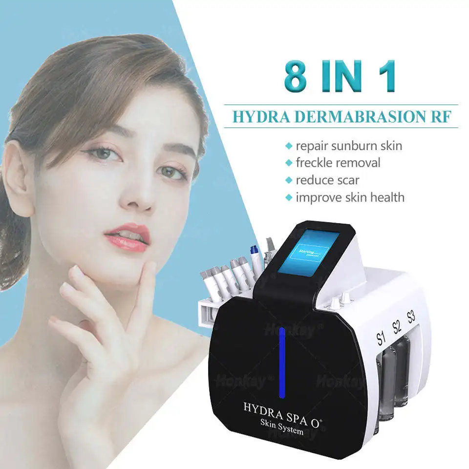 

Portable 8 In 1 Hydra Dermabrasion Machine For Face Skin Care Rf Face Lifting Blackheads Clean Dirty Pores Remover