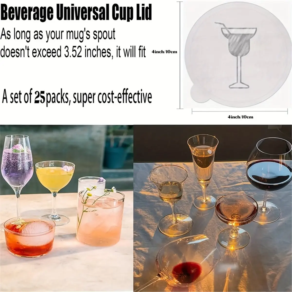 AA83 Protective Drink Cap 50 Pack, Covers for Alcohol Protection, Keeps Unwanted Items From Into Cups