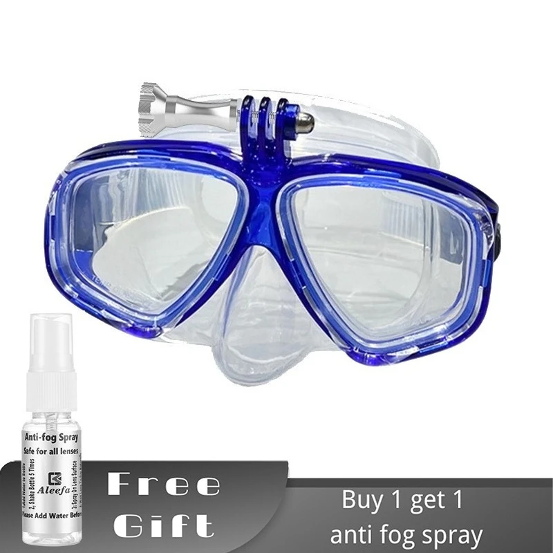 Prescription Gopro Diving Mask with Antifog Coating,Tempered Glass,Silicone Skirt, Myopia Scuba Mask for Nearsighted Divers