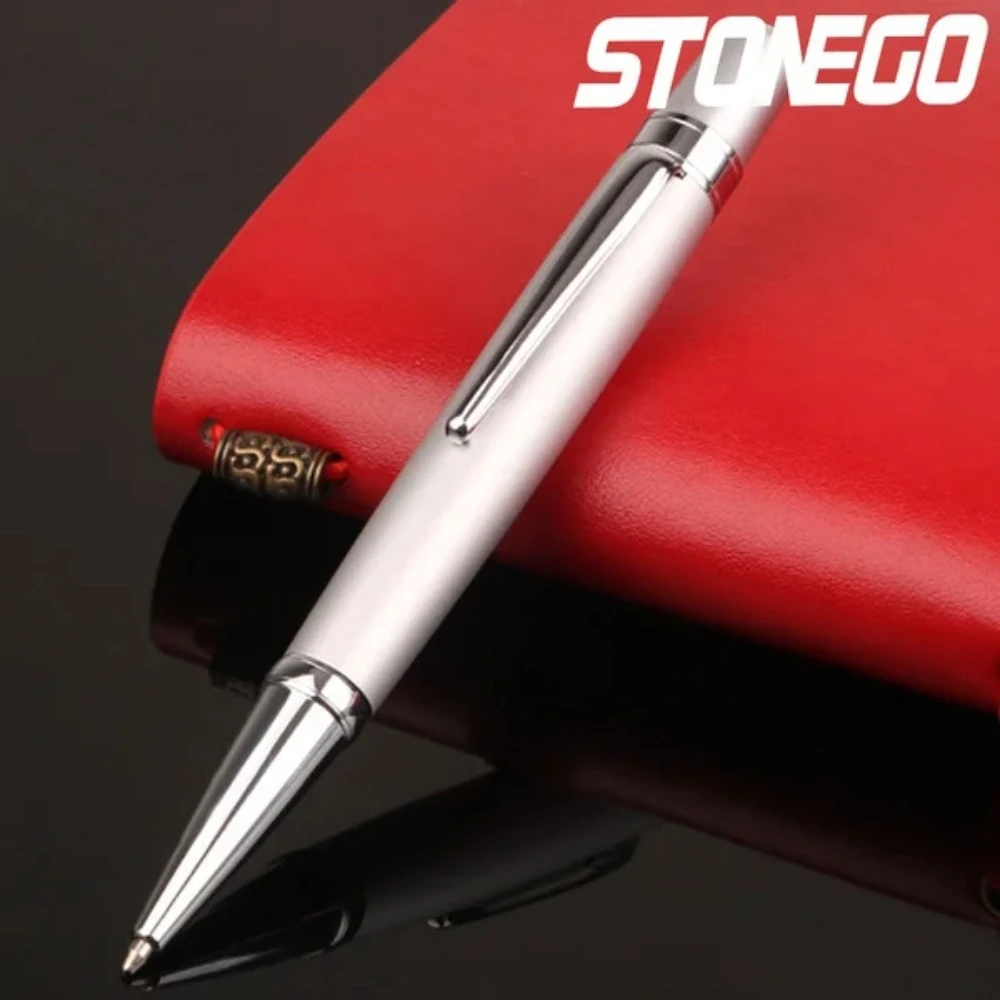 قلم حبر جاف معدني صغير دوار هدية الأعمال قلم زيت متوسط اللوازم المدرسية المكتبية أداة الكتابة