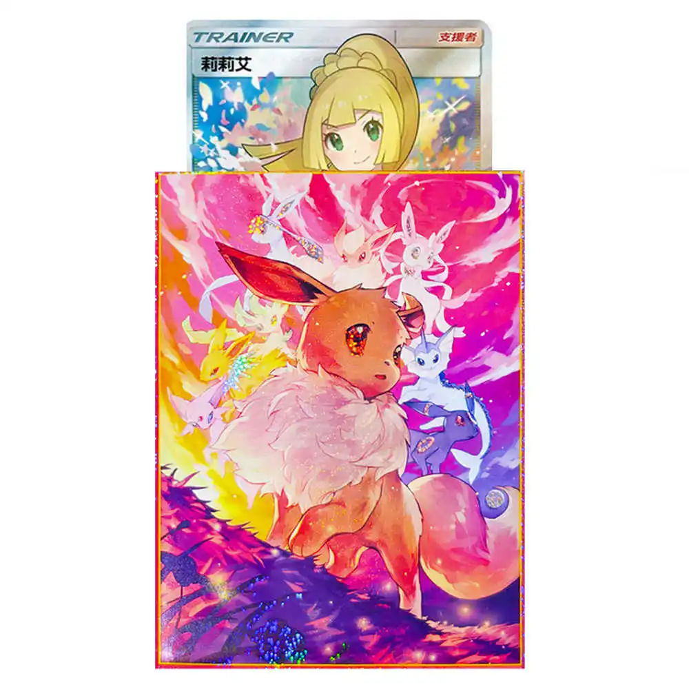 66X91Mm 65Pcs/set Diy Ptcg Eeveelution Card Sleeve Ws Opcg Ptcg Color Flash  Eevee Card Protection Cover Anime Card Gift Toys - AliExpress 26