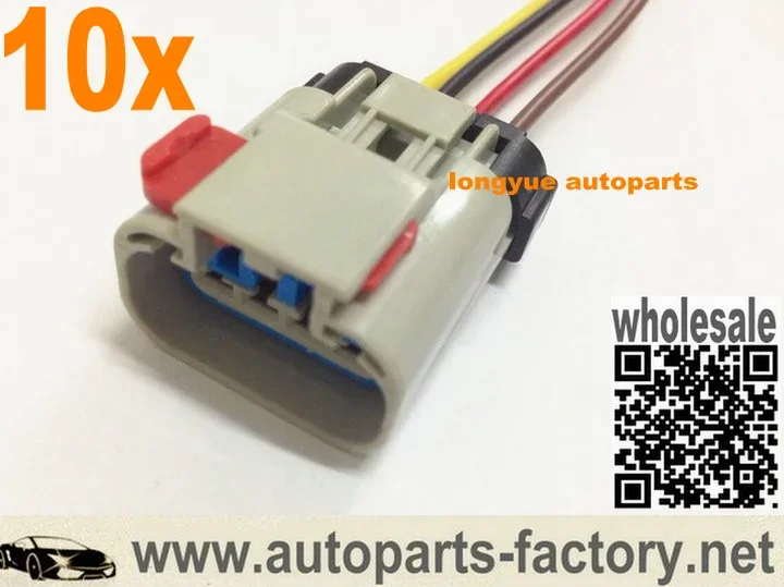 Longyue 10pcs 4 Way Fuel Pump/Sending Unit Connector Wiring Harness
