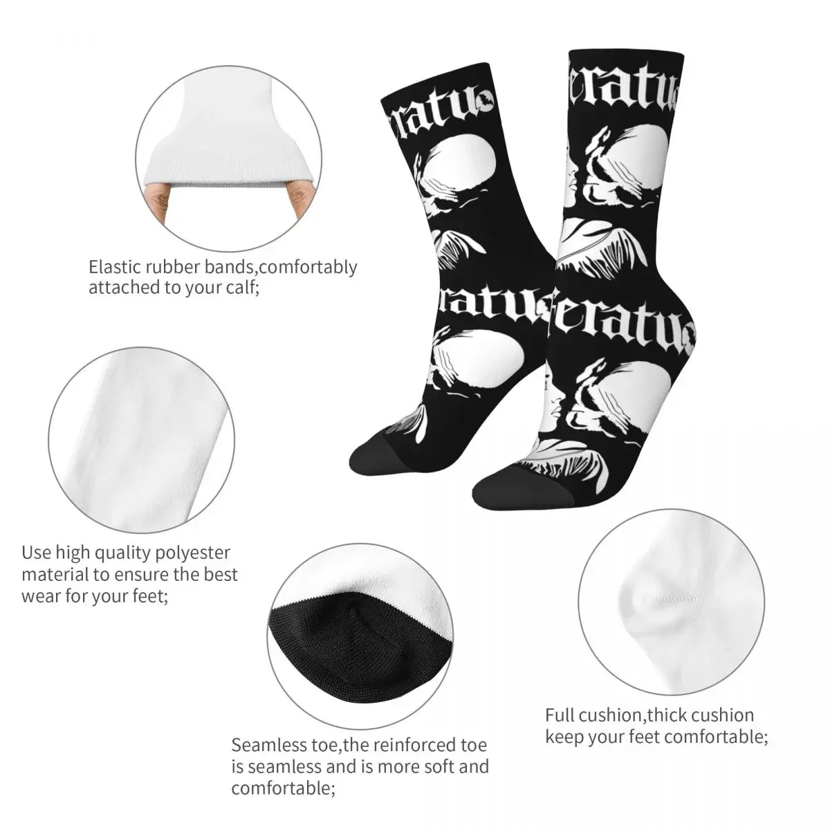 Fashion Men Socks Harajuku Nosferatu The Vampire Sock Hip Hop High Quality Women Socks Spring Summer Autumn Winter