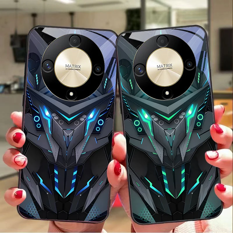 Creative Mech For Honor Magic 6 50 70 90 Lite X7b 200 Pro Nova 10 Nova 5T X6 P30 Pura 70 Ultra Tempered Glass Phone Case