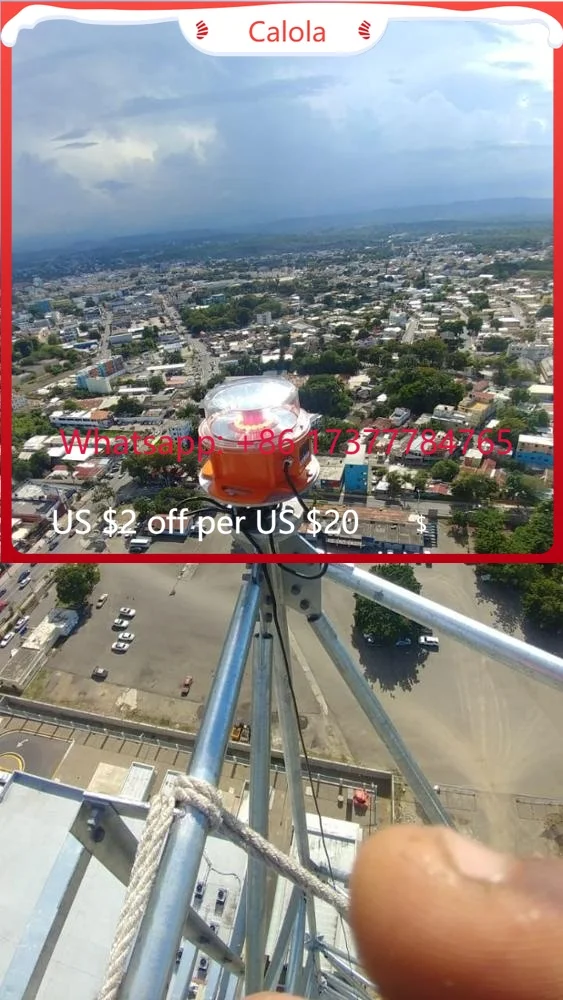 LED Red Aviation Obstruction Warning Light, ICAO FAA DGCA Certified Tower Obstacle Lights