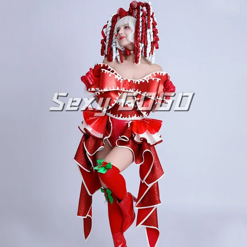 النساء جوجو أزياء رقص عيد الميلاد القطب ملابس الرقص تأثيري مهرجان الزي ملهى ليلي Ds Dj عرض مسرحي الهذيان ارتداء XS7490