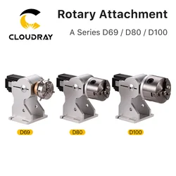 Cloudray-mesa de trabajo giratoria de tres mandriles, dispositivo giratorio de diámetro 69/80/100, pinza de fijación para máquina de marcado de fibra de Co2, eje Extra