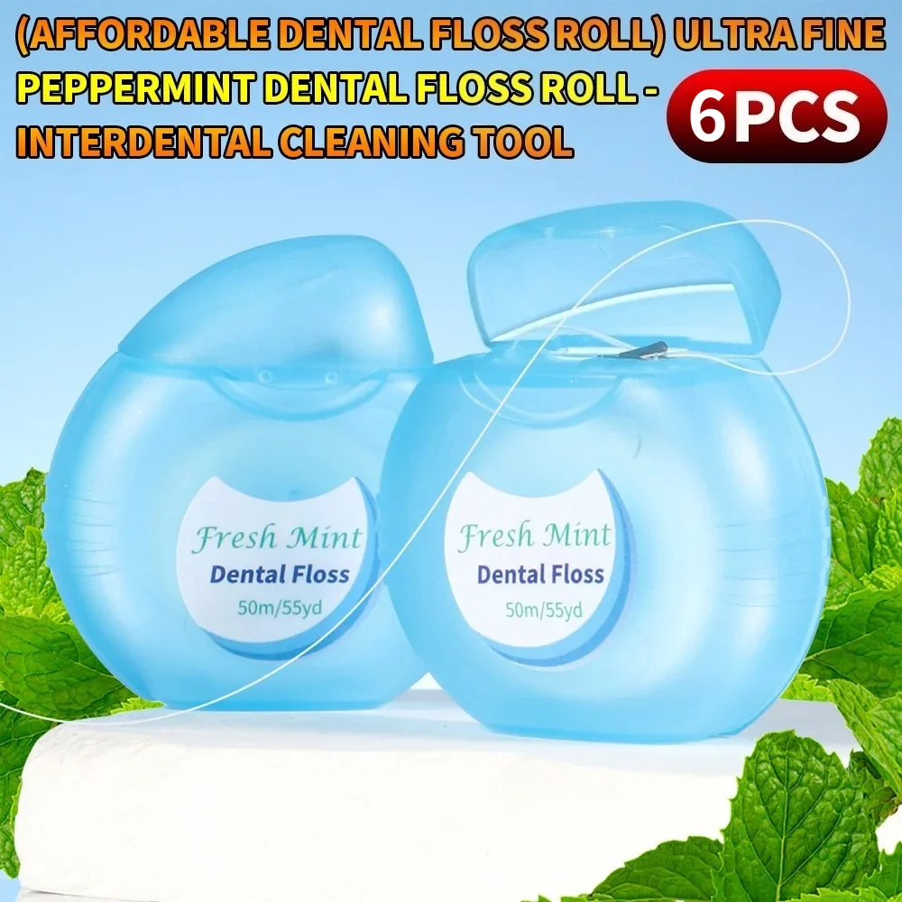 Mint-Flavored Floss Roll Deeply Cleans Between Teeth, Removes Plaque Food Debris, Fine Strong Thread for Safe Thorough Oral Care