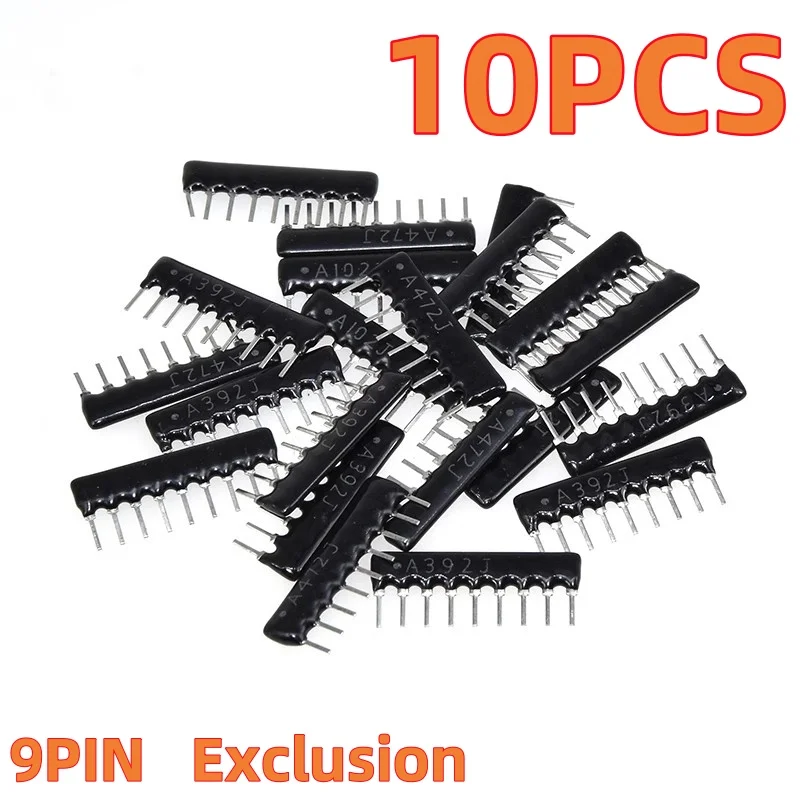 10PCS 9pin Exclusion resistance 47 100,220,330,470,510,680, 1K,1.2K,1.5K,2K,2.2K,3.3K,4.7K,5.1K,5.6K,10K, ohm 100K