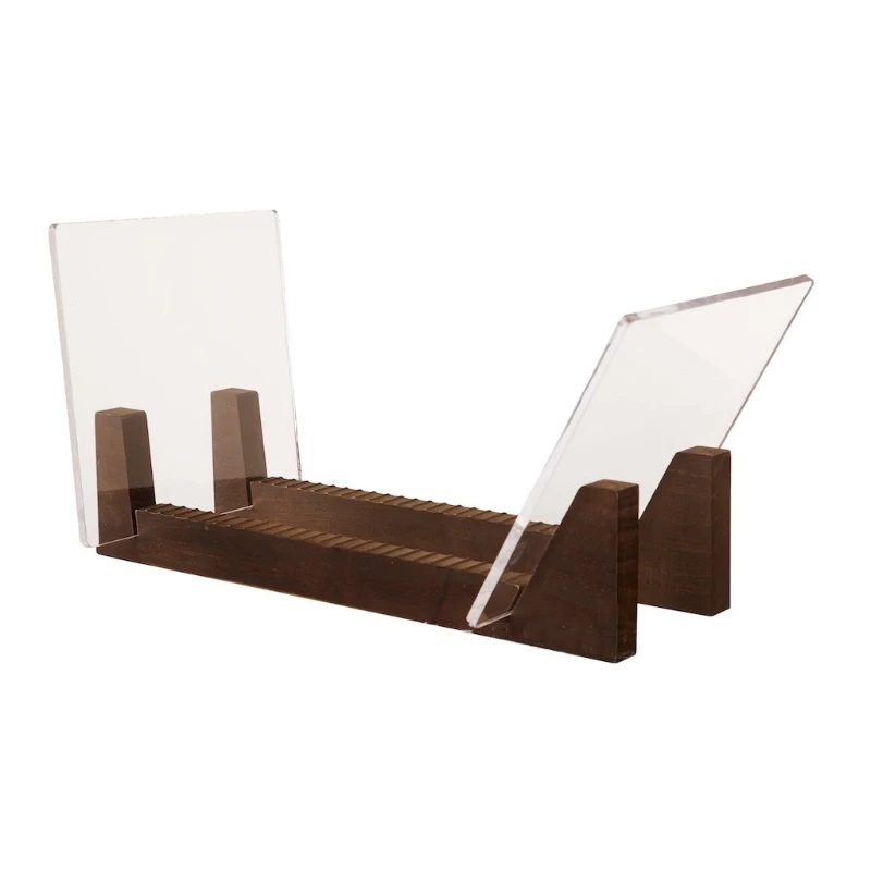 Держатель для хранения виниловых пластинок, подставка для дисплея, акриловые концы, деревянная стойка для стойки для альбомов