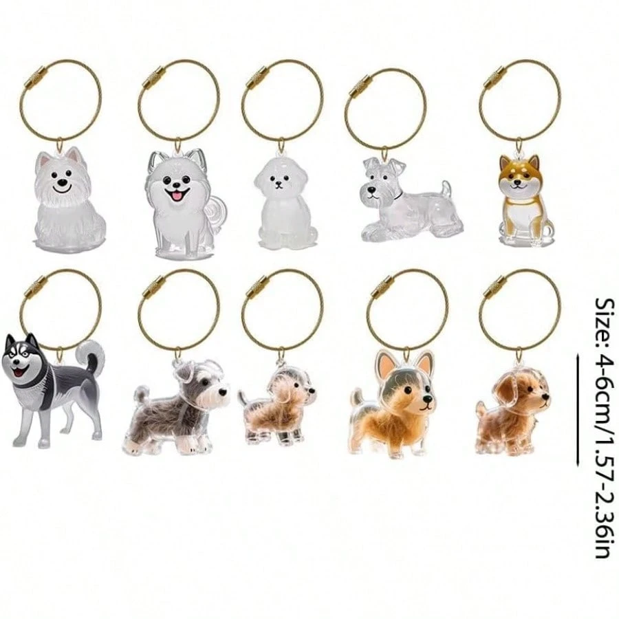 Hanging Pet Keychain Pendant Memorial Resin Cat/Dog Hair Storage Capsule Unique Keychain Novel Trendy Souvenir for Pet Lovers